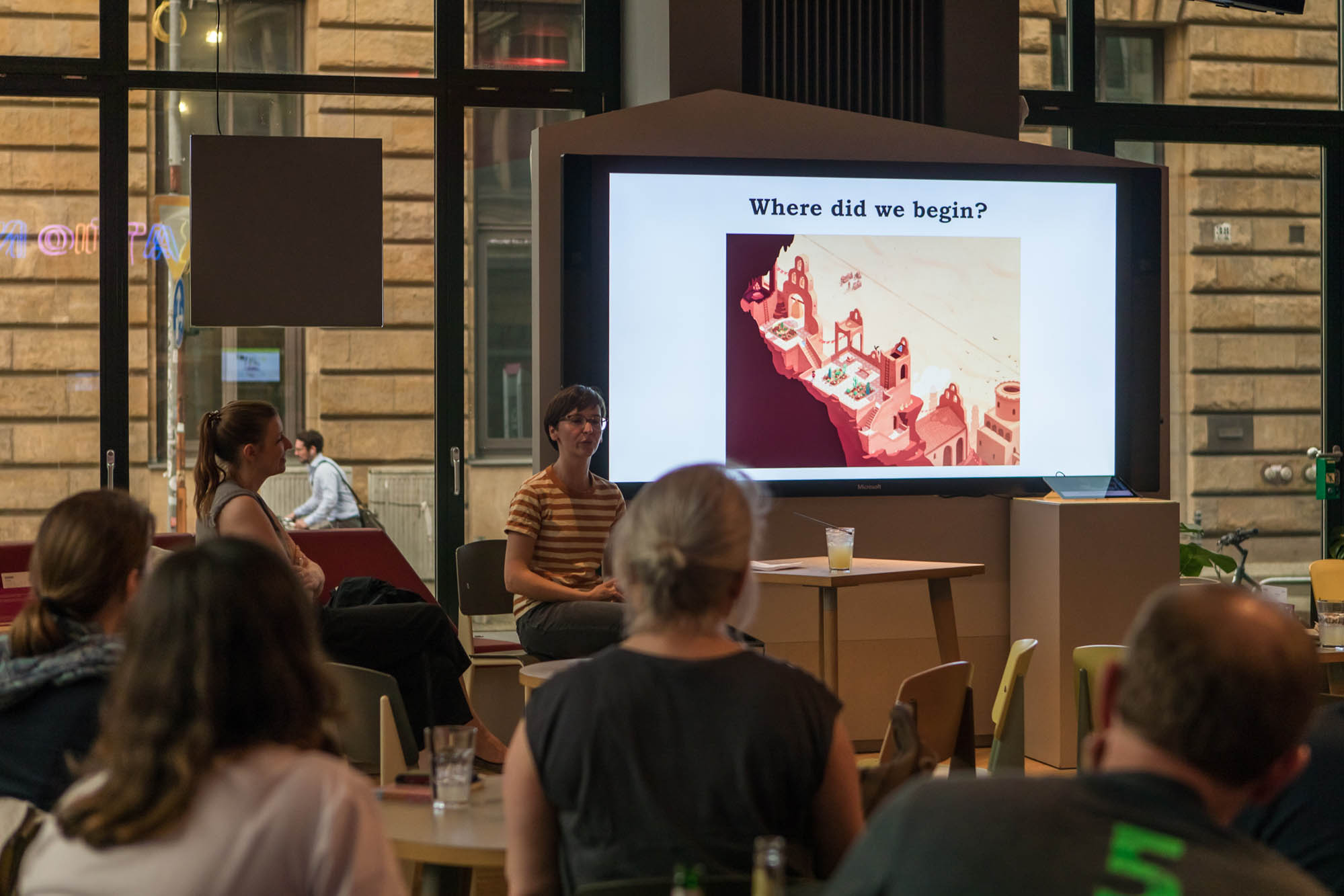 StoryFusionBerlin MeetUp with Maria Grau-Stenzel. Foto: Julian van Dieken
